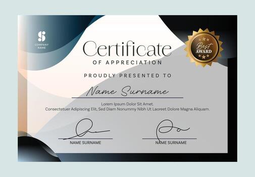 Clean and modern certificate layout suitable for professional awards, training completion, and achievements vector