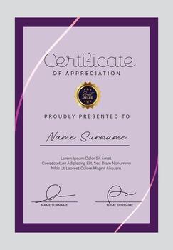 Professional certificate template with a modern and clean layout for awards or educational recognition vector