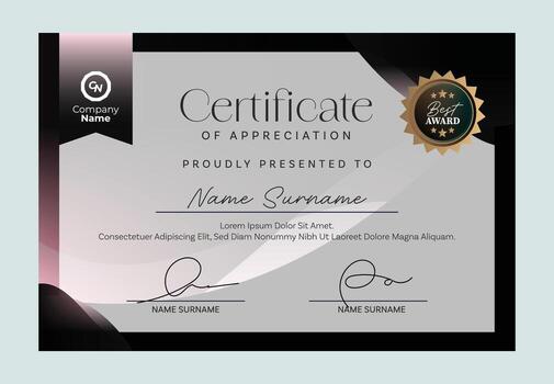 Clean and modern certificate layout suitable for professional awards, training completion and achievements vector