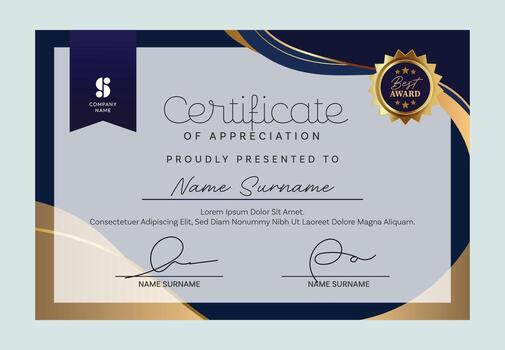Clean and modern certificate layout suitable for professional awards, training completion and achievements. vector