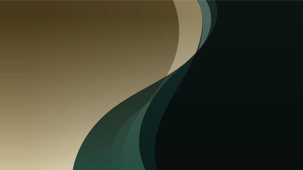 Smooth flowing gold green abstract background with soft gradient blend. Modern and elegant design ideal for digital visuals, presentations, and creative compositions. vector