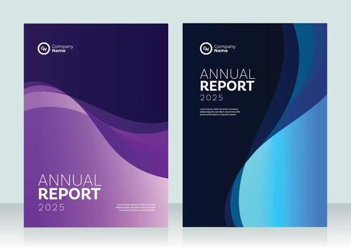 Professional book cover template layout designed for annual reports or corporate publications. Clean and modern design ideal for business branding, and presentations vector