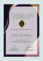 Professional certificate template layout with clean and modern design. Suitable for awards, achievements, training completion and educational recognition vector