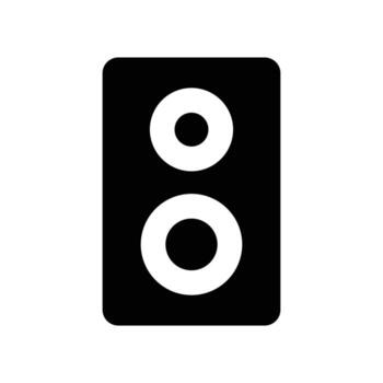 Black and White Simple Speaker Icon Representing Sound and Music vector