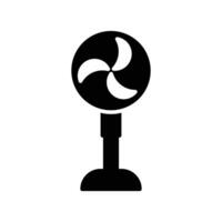 Black silhouette of a modern table fan with three blades in motion vector