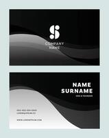 Professional business card template layout with clean lines and modern design. Ideal for personal branding, corporate identity, or creative professionals. vector