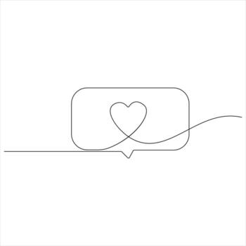 One Continuous Line Drawing of a Speech Bubble Minimalist Dialogue Frame Illustration vector
