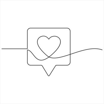 One Continuous Line Art Drawing of a Speech Bubble Minimalist Dialogue Frame Illustration vector