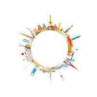 Artistic landmark illustration vector