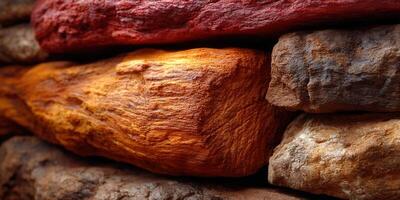 A captivating close-up of colorful rocks, showcasing unique textures and patterns. photo