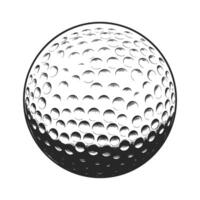 Classic golf ball design in black and white vector
