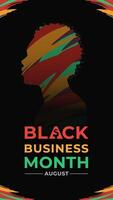 Vertical Colorful Silhouette Celebrating Black Business Month in August vector