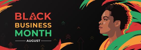 Banner Celebrating Black Business Month with a Vibrant Artistic Expression in August vector