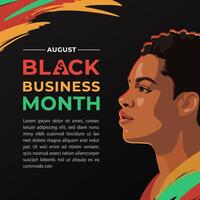 Illustration Celebrating August Black Business Month with Vibrant Colors and Portrait vector