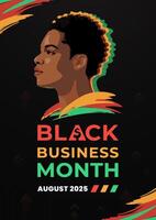 Poster Celebrating Black Business Month with Empowerment and Community in August vector