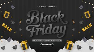 Black Friday sale promotional banner vector