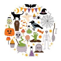 Halloween icons and decorations vector