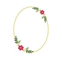 Minimal Botanical Border in Flat Style for Thank You Cards vector