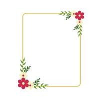 Flat Botanical Border for Thank You Cards vector