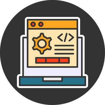 código ajuste lleno gris circulo icono vector