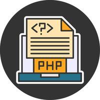 Php File Filled Grey Circle Icon vector