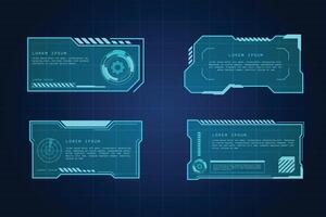 Futuristic digital interface banner graphic elements vector