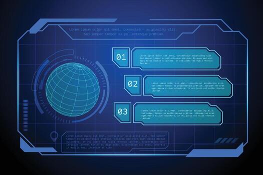 Futuristic Digital frame HUD technology Cyber background user interface screen elements vector