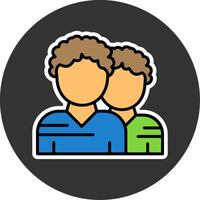 Team Filled Grey Circle Icon vector