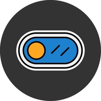 Toggle Button Filled Grey Circle Icon vector