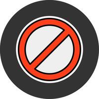 Banned Filled Grey Circle Icon vector