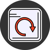 Redo Filled Grey Circle Icon Design vector