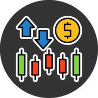 Stock market Linefilled Grey Circle Icon vector