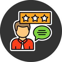 Customer Testimonials Minimal filled Grey Circle Icon vector