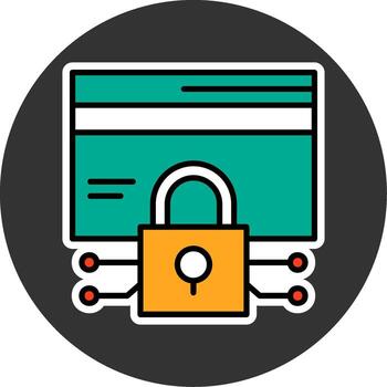 datos cifrado mínimo lleno gris circulo icono vector