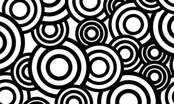 Circle pattern abstract background. Black and white round monochrome minimal background. vector
