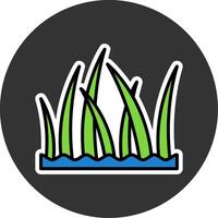 Beach grass Minimal filled Grey Circle Icon vector
