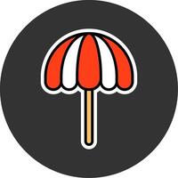 Beach umbrella Minimal filled Grey Circle Icon vector