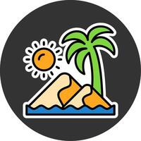 Sand dunes Minimal filled Grey Circle Icon vector