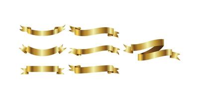 luxurious collection of golden ribbon banners in various shapes and styles ideal for awards, labels, invitations, premium branding and celebratory design projects vector
