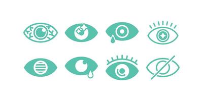 collection of human eye icons in various styles, perfect for medical graphics, vision-related designs, surveillance interfaces, and biometric identification projects vector