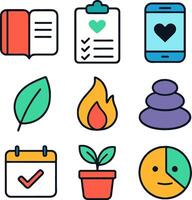 wellness icons for health and growth vector