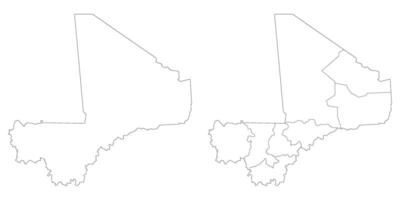 Mali map set. Map of Mali in set with white color vector