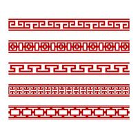 Isolated Border design in Asian style, Chinese, Japanese graphic elements for Decoration on Banner and Greeting card, Chinese new year illustration, Clip art, Editable stock vector