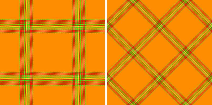 Vibrant orange plaid patterns, perfect for textile design, website backgrounds, or autumnthemed projects. Two distinct styles offer versatility classic checks and a dynamic diagonal weave.