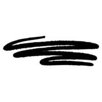 Black grunge scribble brush stroke with rough texture and expressive motion. Isolated bold ink mark on white background. Perfect for creative accents, highlights, or abstract visual elements. vector