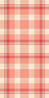 Vibrant coral and cream plaid pattern. Perfect for textile design, fashion, backgrounds, or website design. This seamless texture offers a cheerful, classic aesthetic with a modern touch. vector