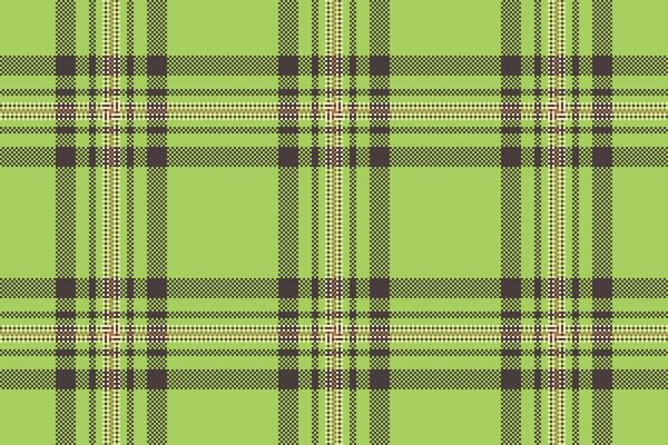 Pixelated plaid pattern in green brown. Digital retro style. Ideal for backgrounds, fabric design, or nostalgic projects. Versatile and eyecatching.