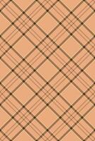 Elegant peach and brown plaid pattern. Perfect for textile design, website backgrounds, or crafting projects. Subtle yet sophisticated, this seamless texture evokes warmth and comfort. vector