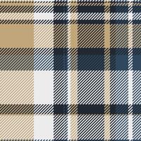 Stylish beige, navy, and white plaid pattern. Perfect for textile design, apparel, home decor, or website backgrounds. This seamless texture evokes a classic, sophisticated aesthetic. vector