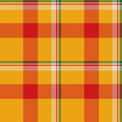 Vibrant, textured plaid pattern in warm autumnal hues. Classic tartan design, perfect for textiles, backgrounds, or graphic design. Evokes tradition and comfort.